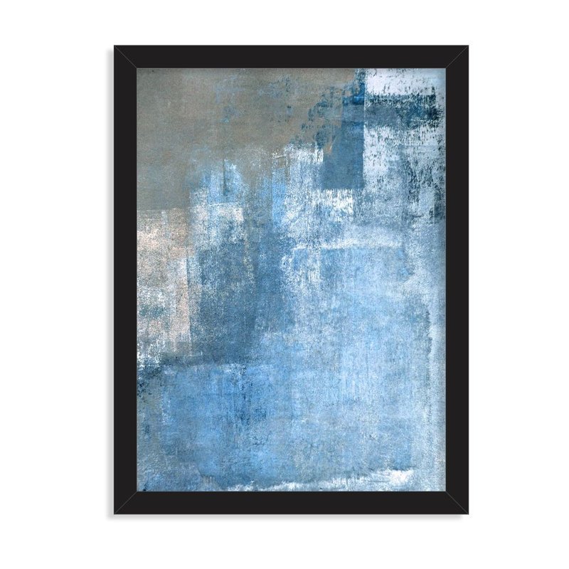 Quadro Decorativo Abstrato Textura Azul Preto
