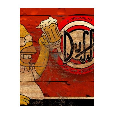 Placa Decorativa em MDF Cerveja Propaganda Duff Os Simpsons Madeira
