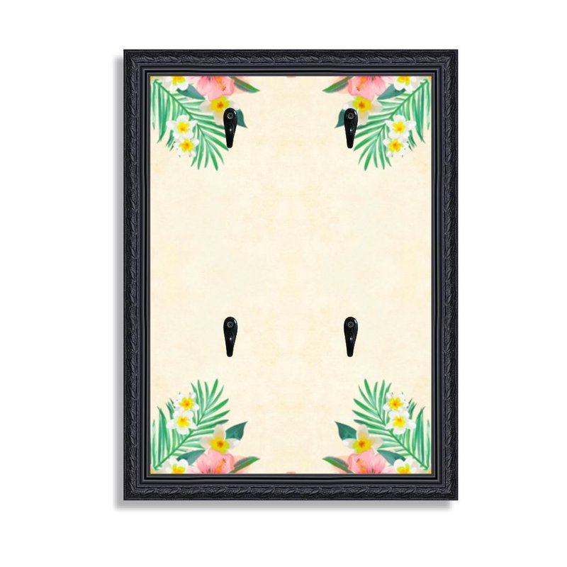 Porta Chaves Decorativo Estampado Luxo Floral Tropical Preto