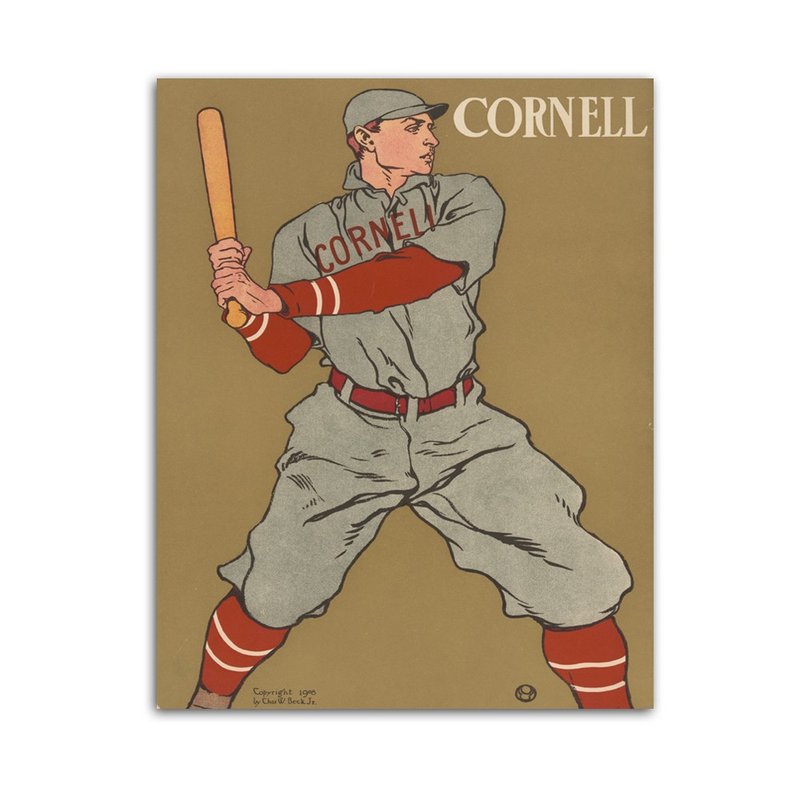 Placa Decorativa em MDF Cornell Baseball Retro