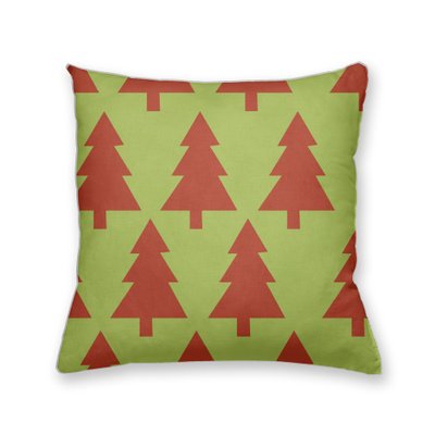 Almofada Decorativa Own Verde com Árvore de Natal Vermelha