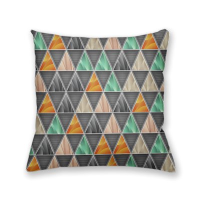 Almofada Decorativa Own Geométrica Triângulos Cinza
