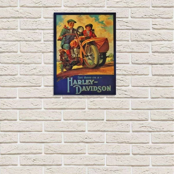 placa decorativa em mdf harley davidson