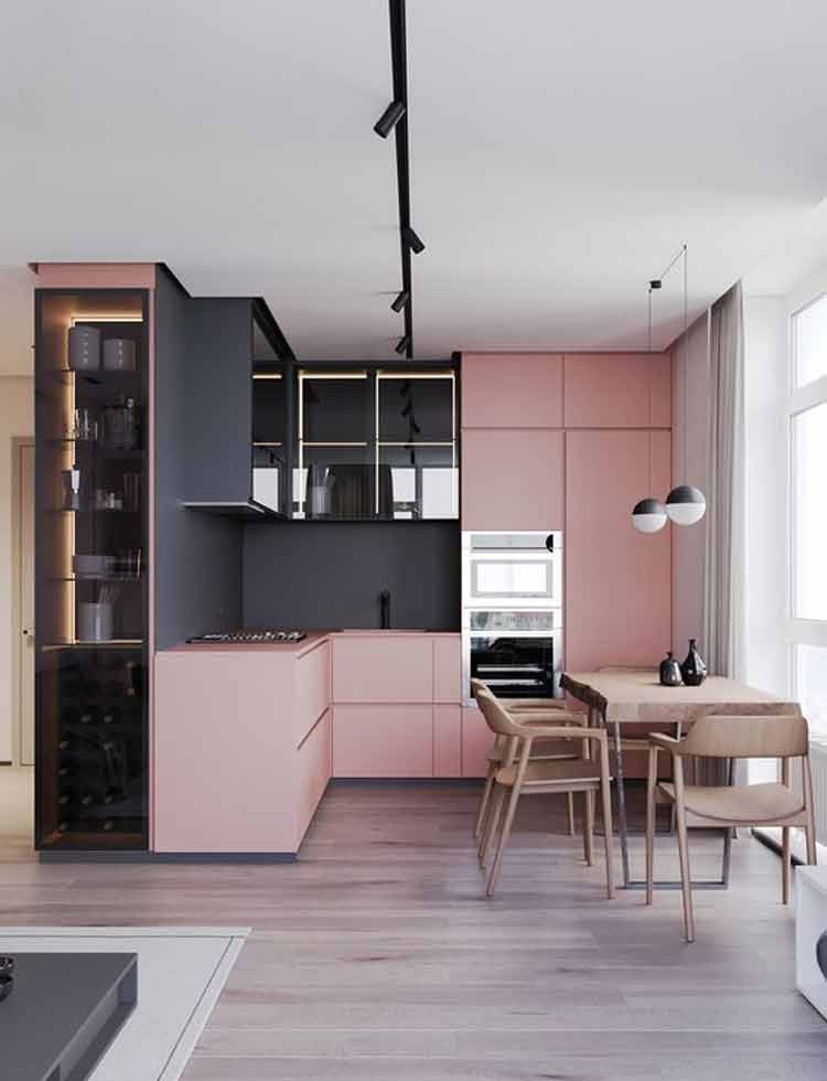 cozinha cor de rosa